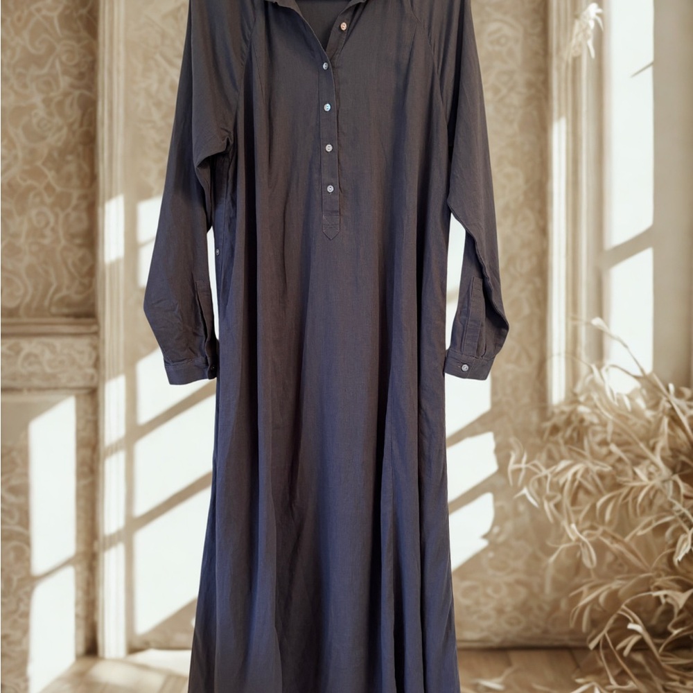 J. Jill Charcoal Long Sleeve Shirt Dress